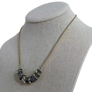 Ann Taylor Gold Necklace Black and Gold Rings Bohemian Boho Chic